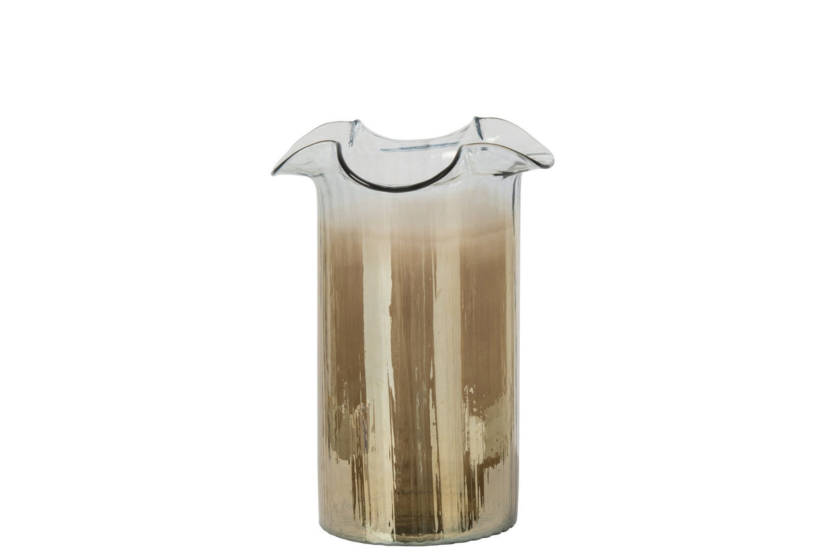 J-Line Gerookte vaas - glas - roest/transparant - medium
