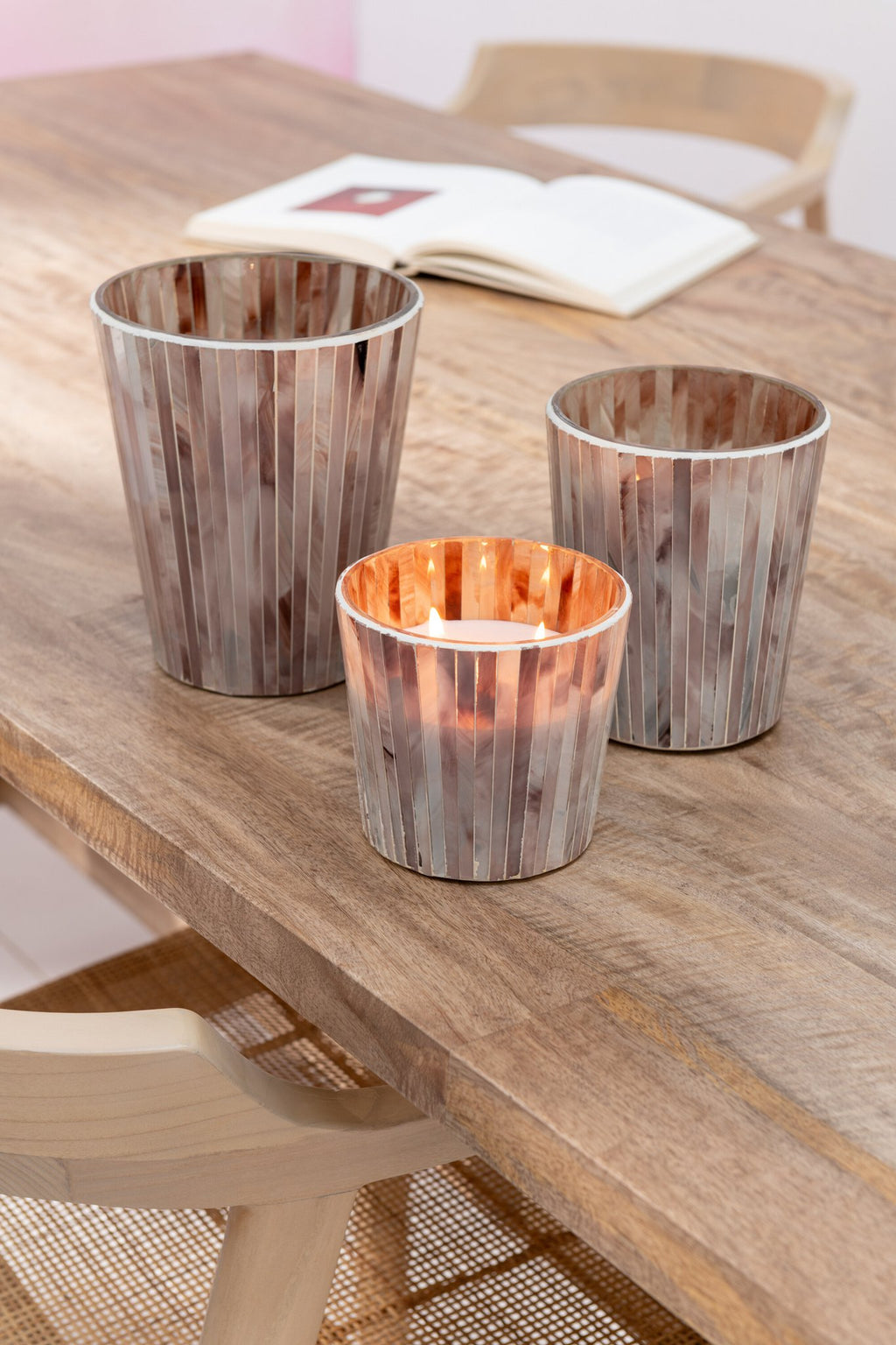 J-Line geurkaars Noa - Tender Rose - glas - roze - small - 45U