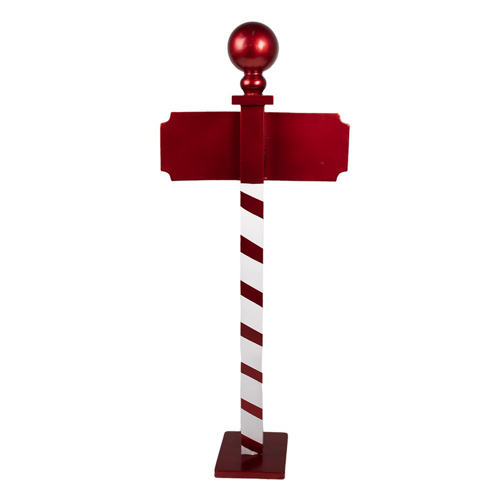 Kerst Tekstbord Sign 46x18x110 cm Rood Wit Metaal
