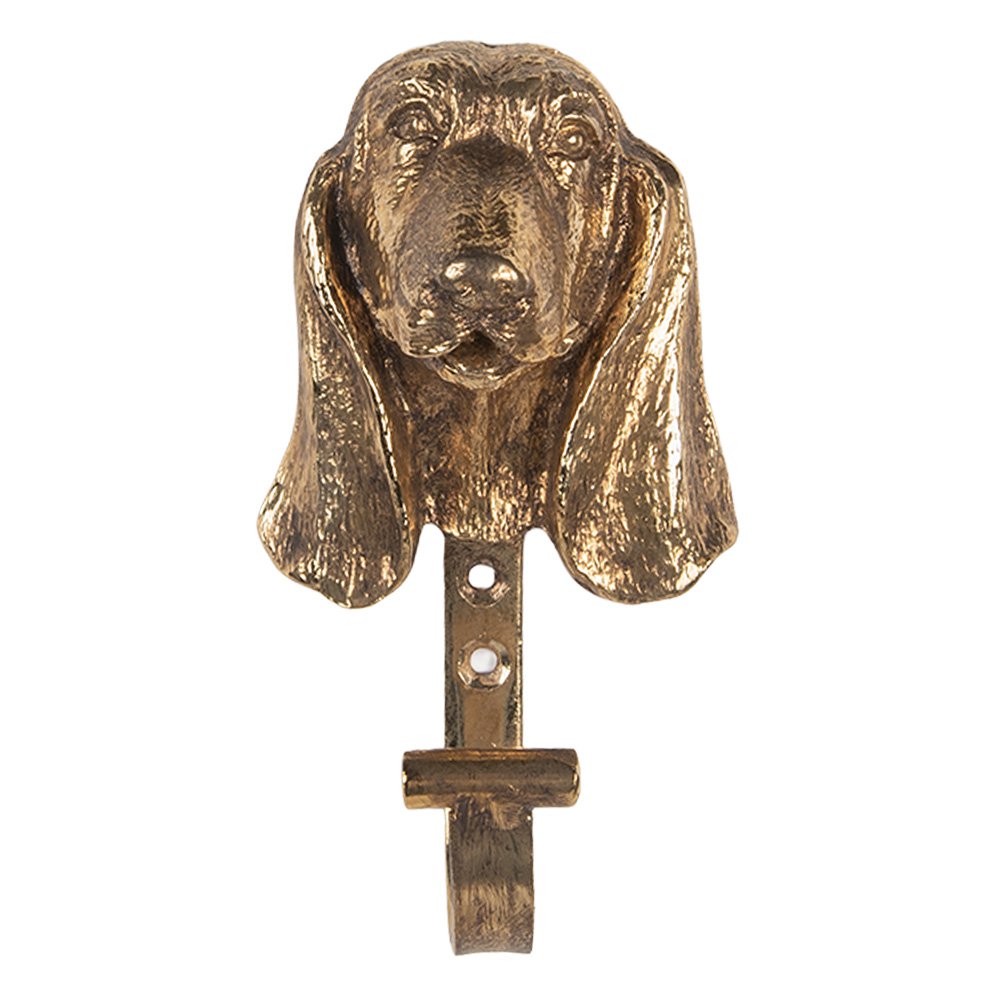 Wandhaak Hond 7x5x13 cm Goudkleurig Metaal