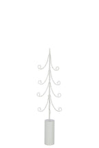 J-Line decoratie Boom - ijzer - wit - M - LED lichtjes
