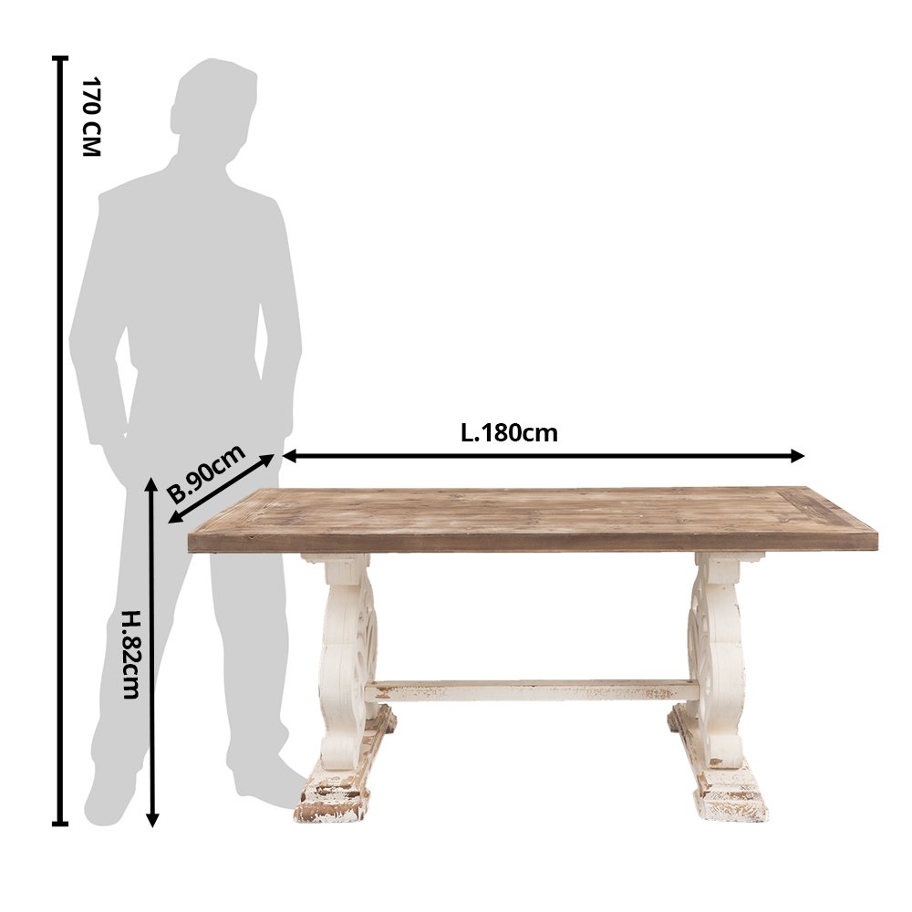 Eettafel 180x90x82 cm Bruin Hout Tafel