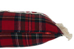 J-Line kussen Ruit Bonheur - polyester - rood/groen