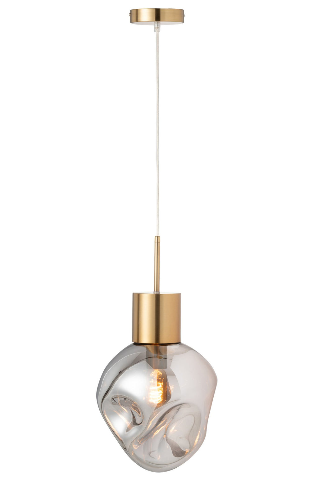 J-Line Hanglamp Goud Metaal/Glas Grijs