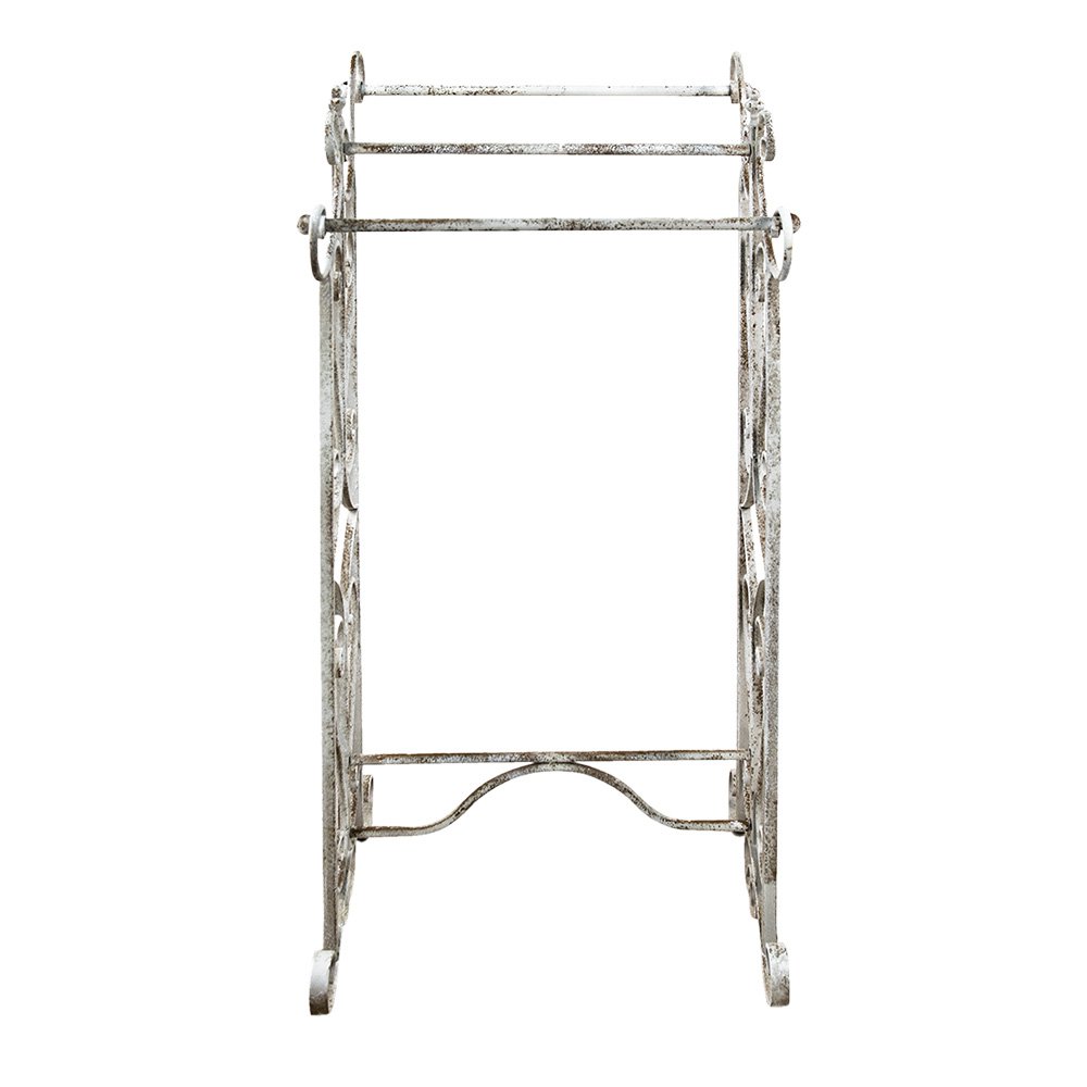Handdoekenrek 48x36x89 cm Wit Grijs Metaal Handdoekhouder