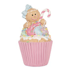 Decoratie Beeld Cupcake Ø 9x16 cm Roze Kunststof