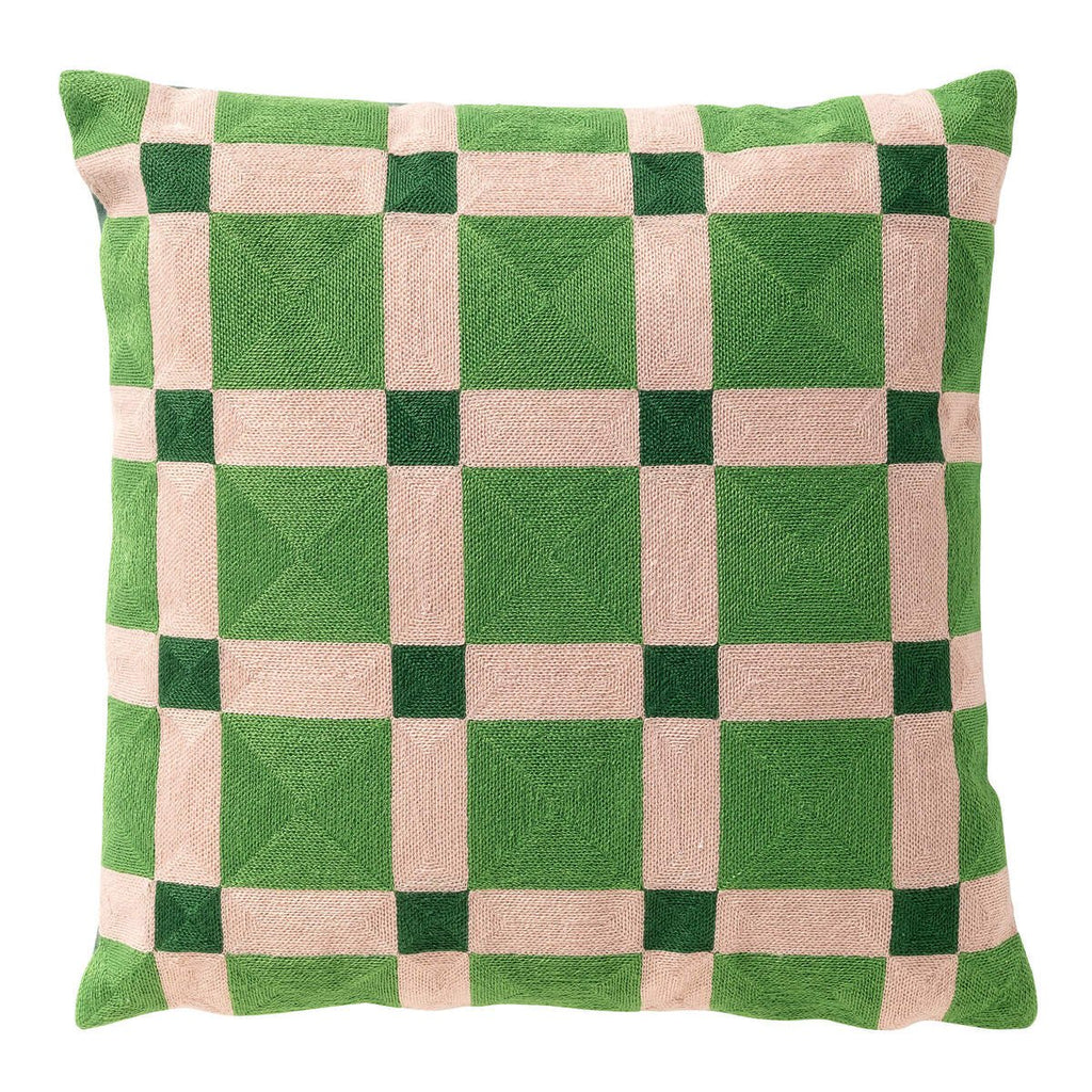 Nederlandse decorblokken - kussen 45x45 cm - binnenplaats - groen