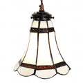 Hanglamp Tiffany Ø 15x115 cm wit Bruin Glas Hanglamp Eettafel