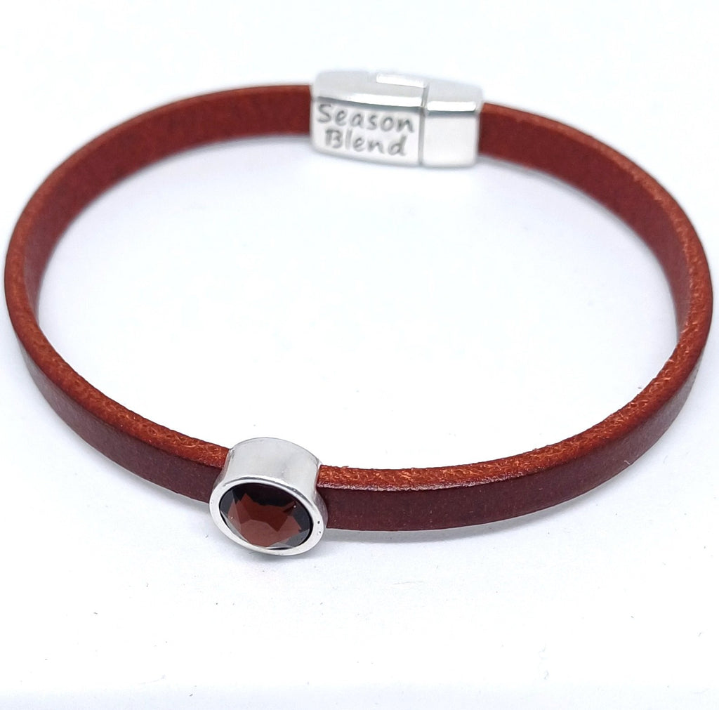 Timeless leren armband antiek verzilverd kleurrijk