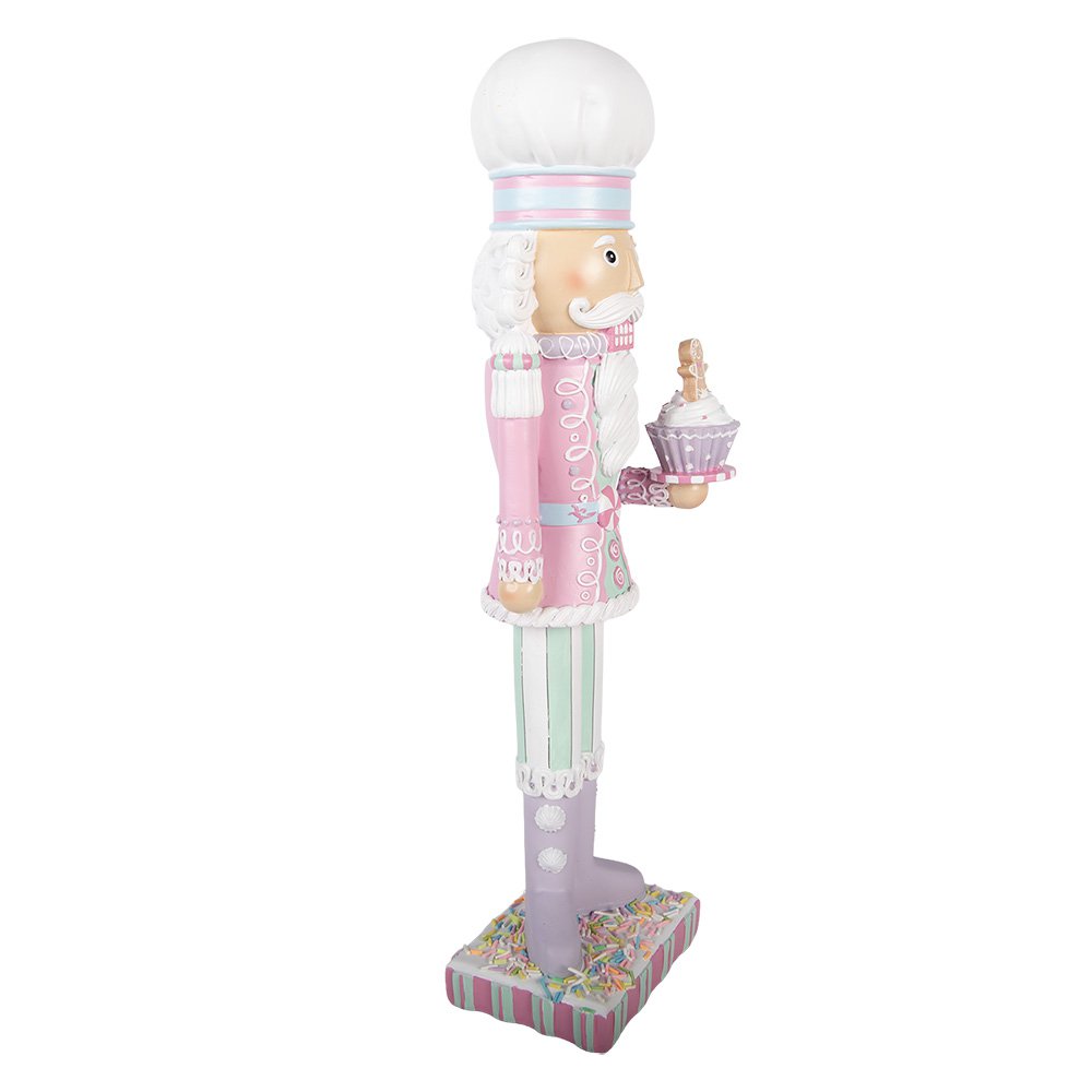 Kerstdecoratie Beeld Notenkraker 13x11x47 cm Roze Kunststof