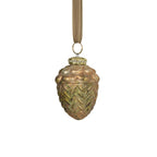 Decoratie eikel antiek groen 8cm