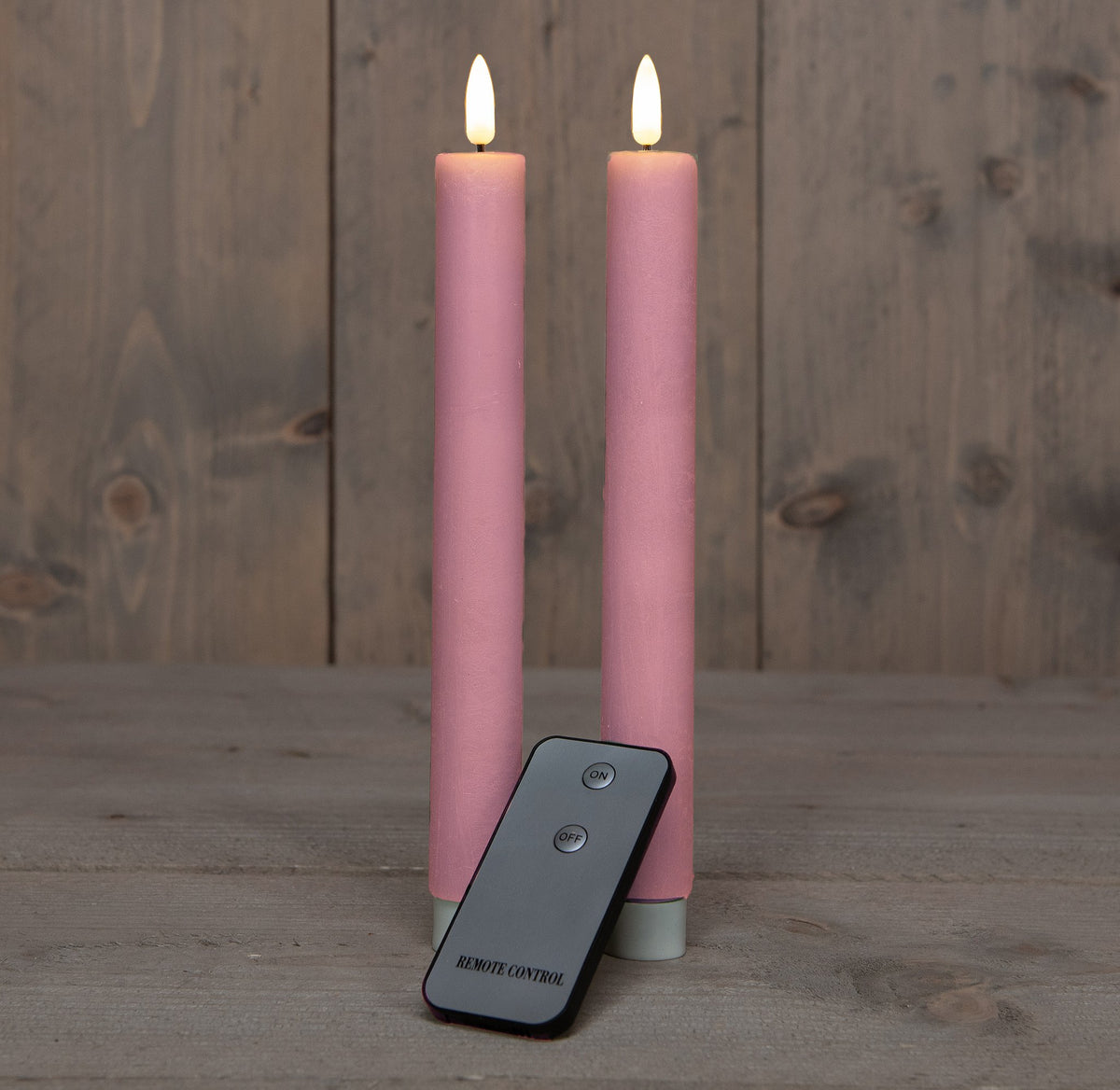 LED Wax dinerkaars 3D vlam 2st 23cm lila