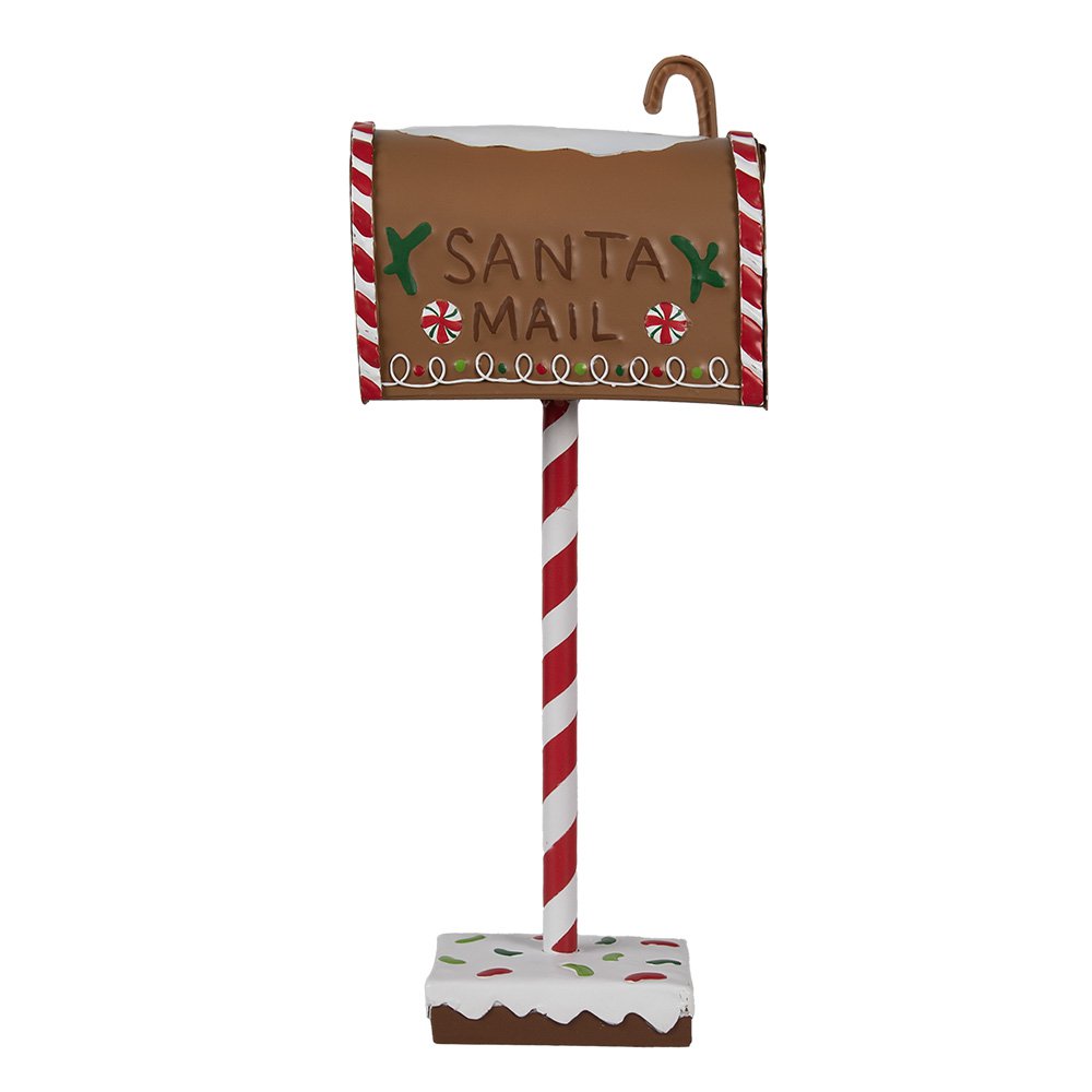 Kerstdecoratie Brievenbus 14x8x37 cm Bruin Metaal