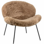 Fauteuil Lotta in stof pluche taupe**