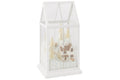 J-Line Ledkerstdorp - glas/synthetisch - wit/goud - small