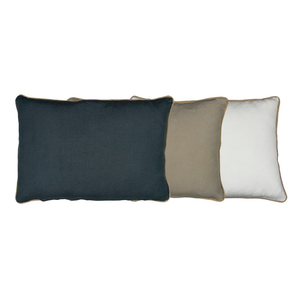 Kussen wit met jute bies 40x60cm*