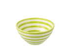 J-Line kom Granada Stripes High - keramiek - wit/groen - medium