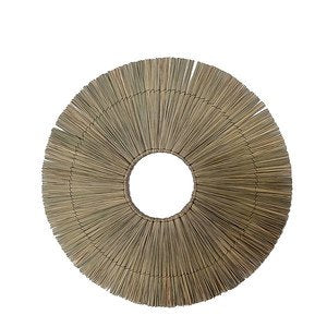 Wanddecoratie stro rond 68cm naturel