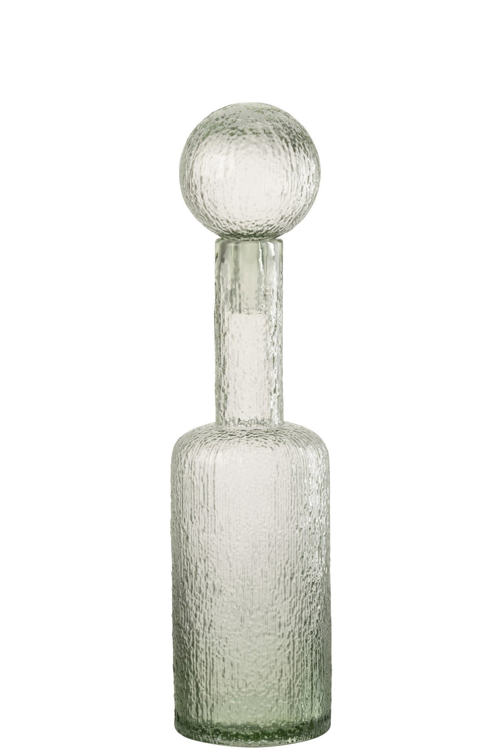 J-Line decoratie Fles Reliëf - glas - transparant/groen - M