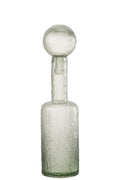 J-Line decoratie Fles Reliëf - glas - transparant/groen - M