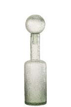 J-Line decoratie Fles Reliëf - glas - transparant/groen - M