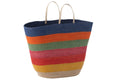J-Line Tas/Mand Regenboog Strepen Zeegras Mix