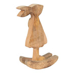 Beeld Konijn 14x7x25 cm Bruin Roze Hout