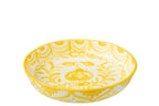 J-Line schaal Granada Low - keramiek - wit/geel - large - Ø 25 cm