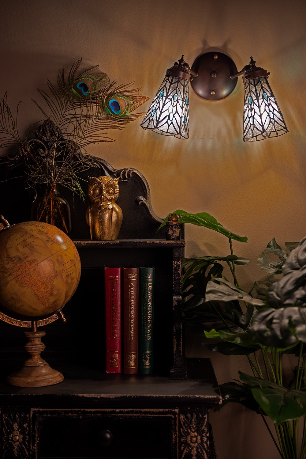 Wandlamp Tiffany 30x23x23 cm transparant Glas Muurlamp