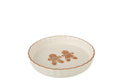 J-Line taartplateau Cookie Dolomiet - keramiek - bruin/wit