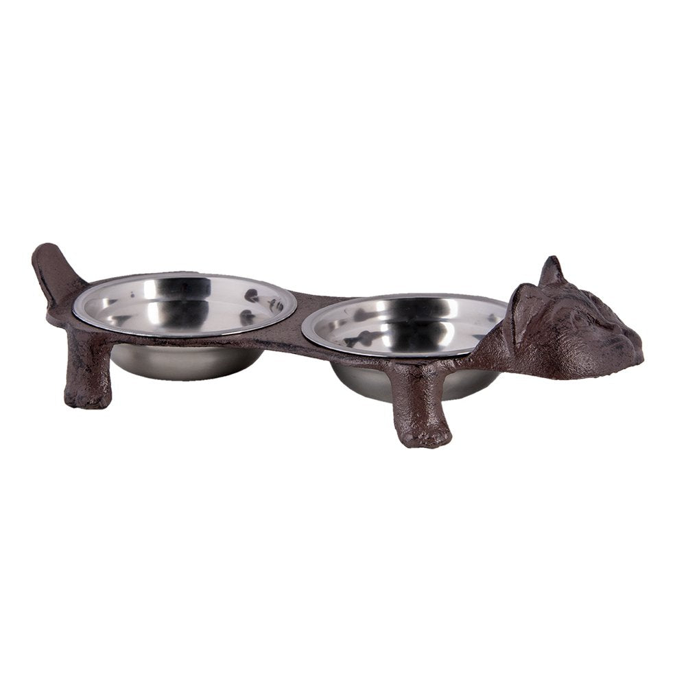 Voerbak hond Kat 42x18x8 cm Bruin IJzer Voerbak Kat