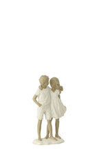 J-Line decoratie Kinderen Jongen + Meisje - polyresin - wit/grijs