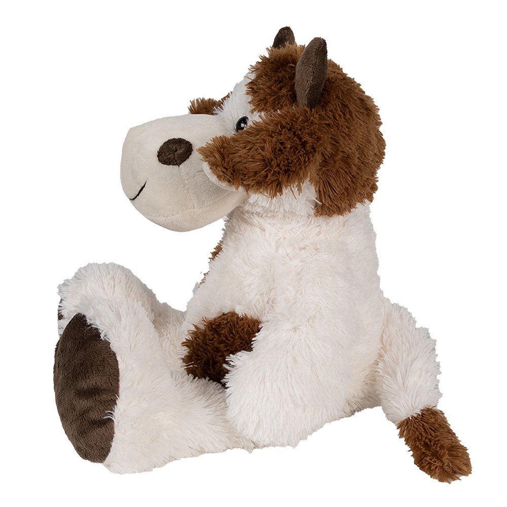 Knuffel koe 24x25x29 cm wit Bruin Pluche