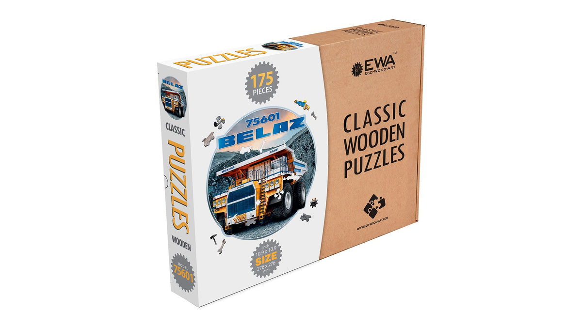 Eco Wood Art (EWA) 3D Houten Puzzel Belaz 75601, 2154, 27,6x27,6x0,5cm