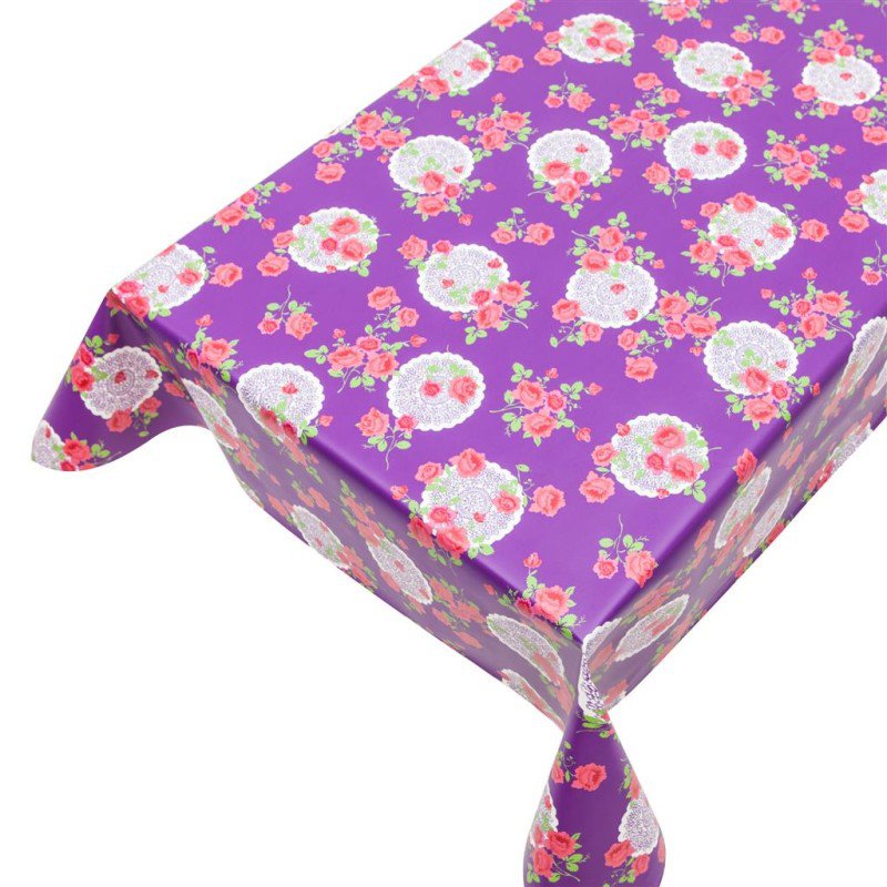 Flower&Ornament Tafelzeil paars 140cmx20mtr
