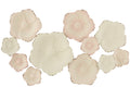 J-Line wanddecoratie Bloemen - metaal - roze/wit