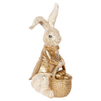 Decoratie Beeld Konijn 51 cm Beige Goudkleurig Kunststof