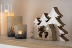 J-Line kerstdecoratie - hout - wit/naturel