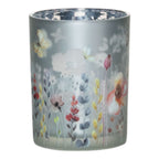 Theelichthouder Border bloemen vlinder large 18cm