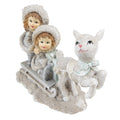 Beeld Kinderen 12 cm Grijs Polyresin