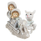 Beeld Kinderen 12 cm Grijs Polyresin