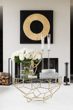 J-Line Tafel Moza Metaal/Glas Goud