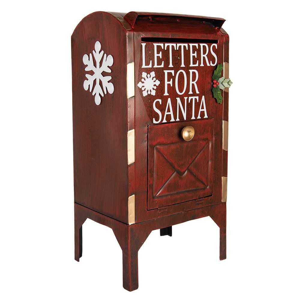 Kerstdecoratie Beld Brivenbus 27x21x53 cm Rood metaal