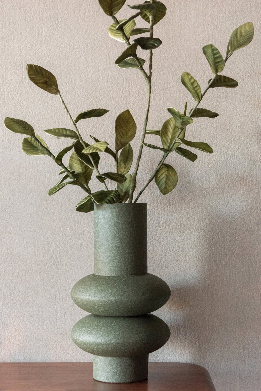 J-Line decoratie tak Bladeren Eva - kunststof - groen
