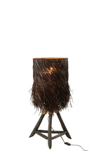 J-Line tafellamp Takken Arthur - hout - bruin - small