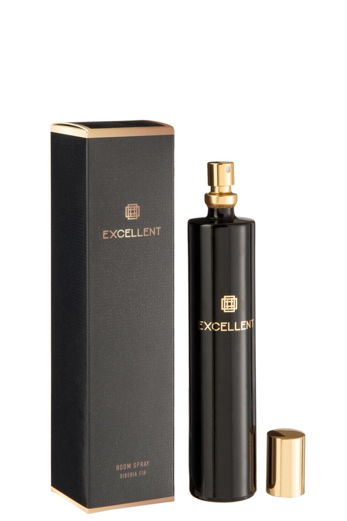 J-Line huisparfum Excellent - Siberia Fir - glas - zwart