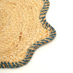 Handgemaakte gevlochten jute placemat – blauw – eettafel decor