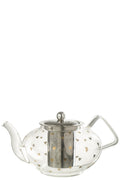 J-Line Theepot Hart Glas Transparant/Goud