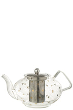 J-Line Theepot Hart Glas Transparant/Goud