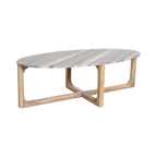 Ovale marmeren salontafel - Fantasy bruin - 120x60x38 cm